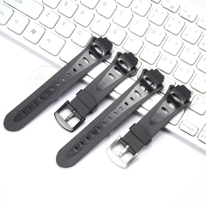 Rubber Replacement Watch Band Strap with Stainless Steel Buckle