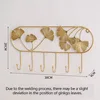 Nordic Style Golden Leaf Hook Creative Coat Cap Hanger Key Organizer Iron Art Wall Hanging Decoration Home Storage Accessories 6