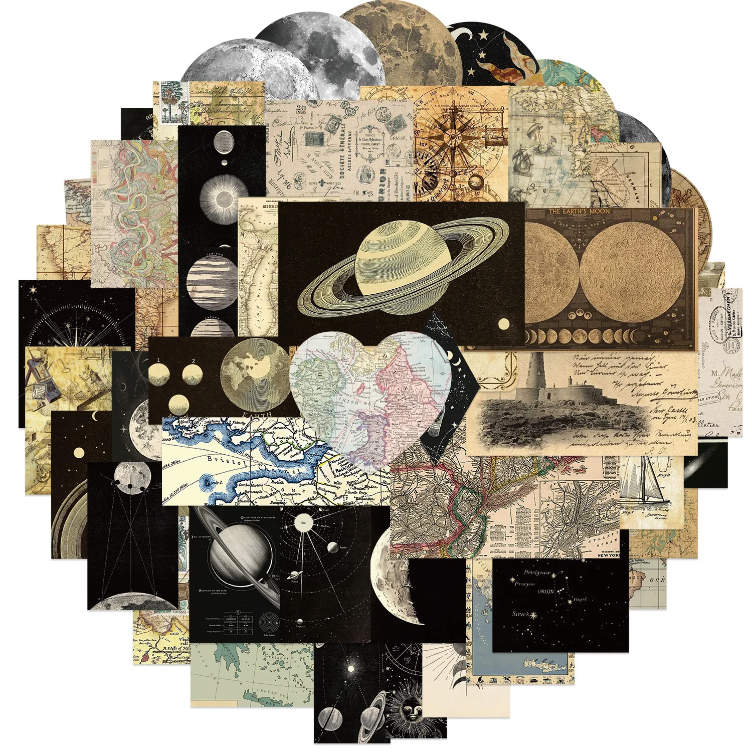 10/50PCS Vintage Planet World Map Stickers Graffiti Waterproof DIY Skateboard Luggage Phone Guitar Laptop Classic Toy Sticker