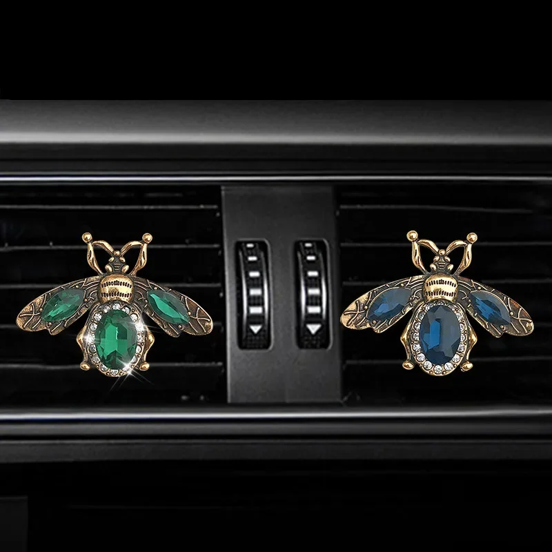 

Новый Алмазный Инкрустированный пчела, милый драгоценный камень, автомобильный ароматический зажим, украшение для выхода автомобильного кондиционера, зажим для духов, аксессуары