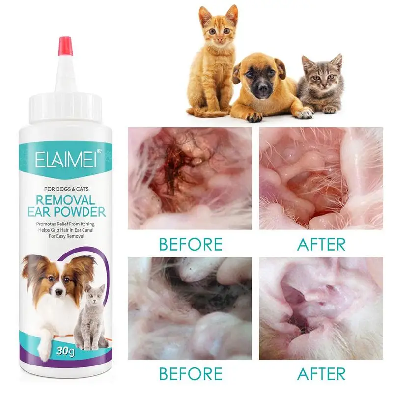 Pet Ear Powder Painless Hair Removal Powder Pet Health Care Ear Cleaner Odor Removal Accessories Dogs pet ear powder