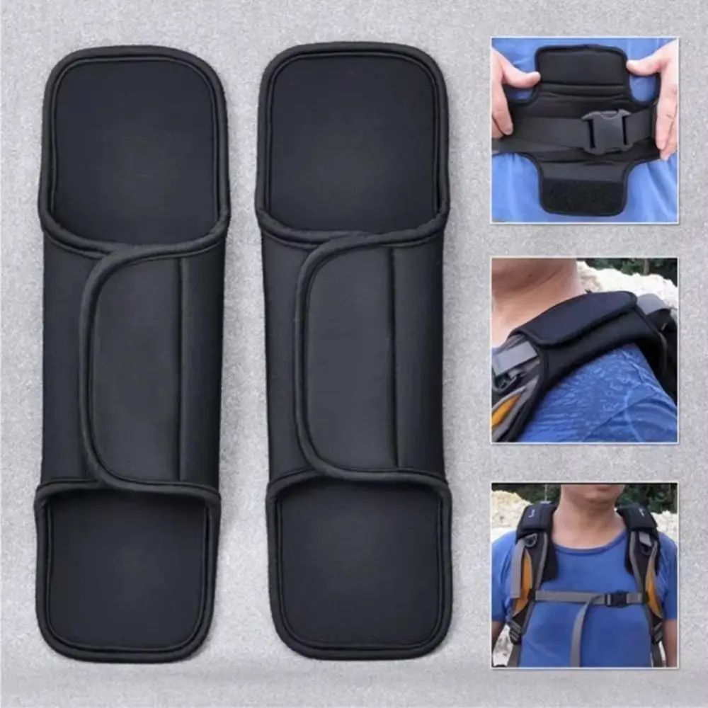 1 Pair Backpack Shoulder Strap Pads Anti-Slip Cushion Pad Protector Shock-proof Double-layer Thickening Design