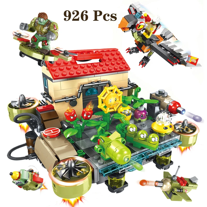 2284 pçs plantas vs zumbis batalha do fundo do mar céu bloco de construção tijolo kits conjunto peashooter gatling ervilha atirador figura brinquedo