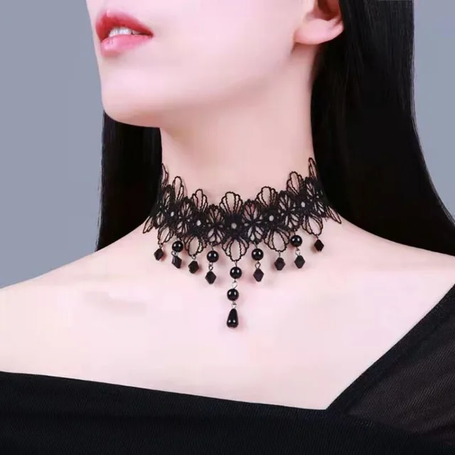 Collier en Dentelle Noire Sexy de Style Punk, Ras du Cou Gothique Personnalisé, Clavicule, Accessoires de Bijoux pour ixde Mariage