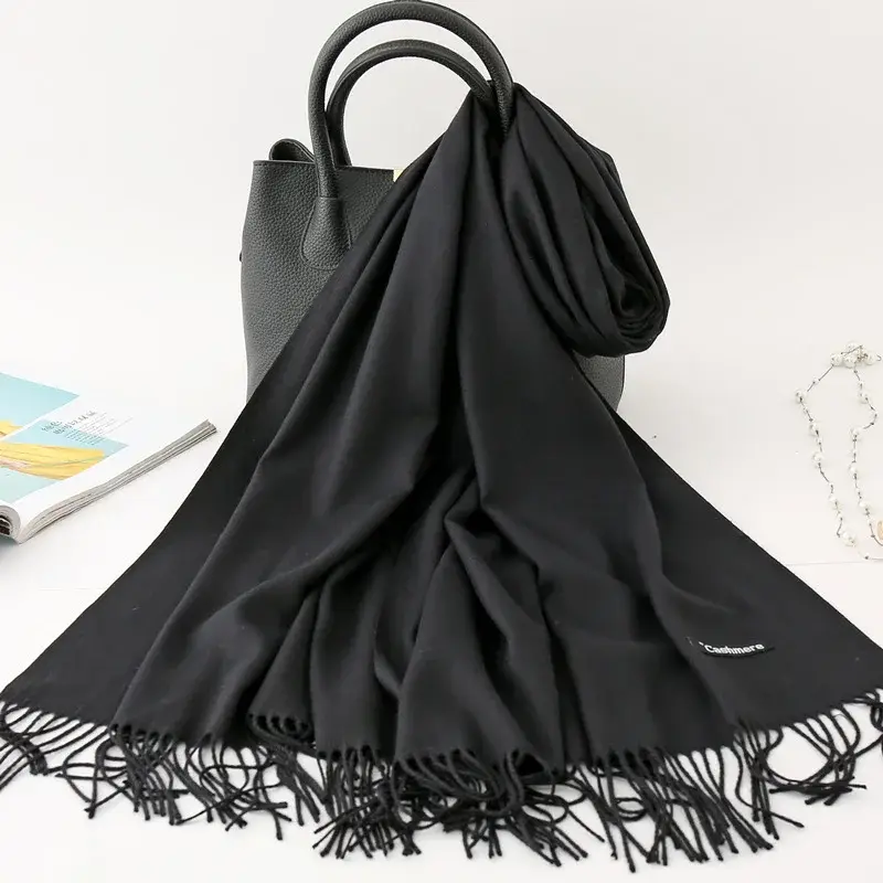 Solid Color Cashmere Scarf for Men Winter Pashmina Warm Neckerchief Navy Black Gray Men's Business Scarves Male Bufandas Shawls - Image 11