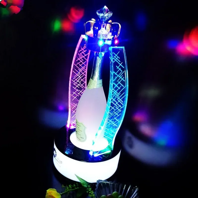 New Imperial Crown GlowBar LED Rechargeable Wine Bottle Presenter Champagne Glorifier Display VIP Service Tray For NightClub