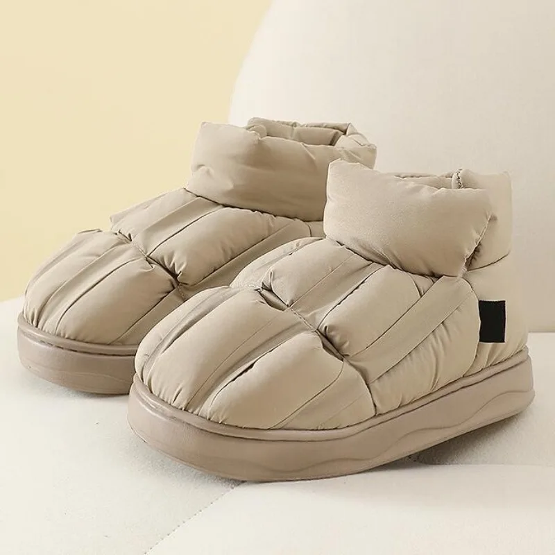 Thick-soled Women Snow Boots Winter Warm Down Non-slip Outdoor Waterproof Cotton Shoes  Soft Plush Couple Chunky Ankle Boot