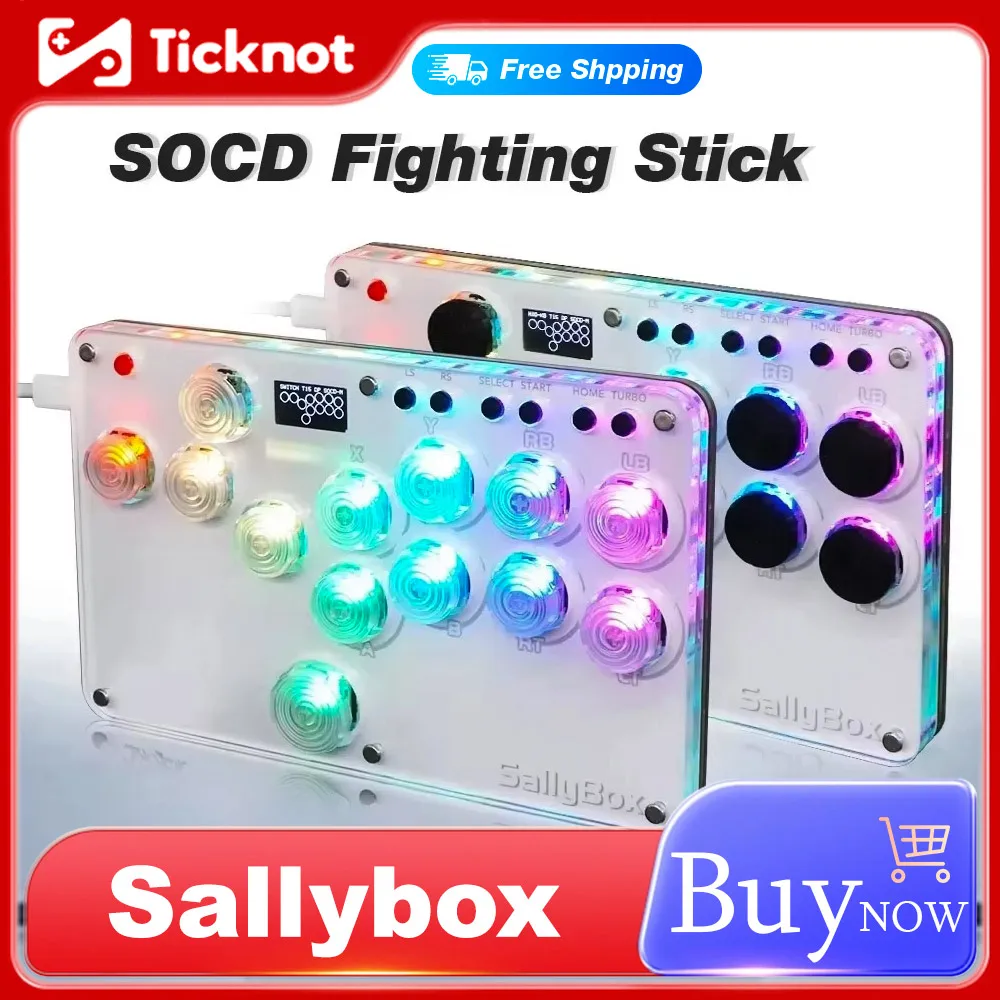 TicKnot Mini HitBox SOCD Fighting Stick Leverless Arcade