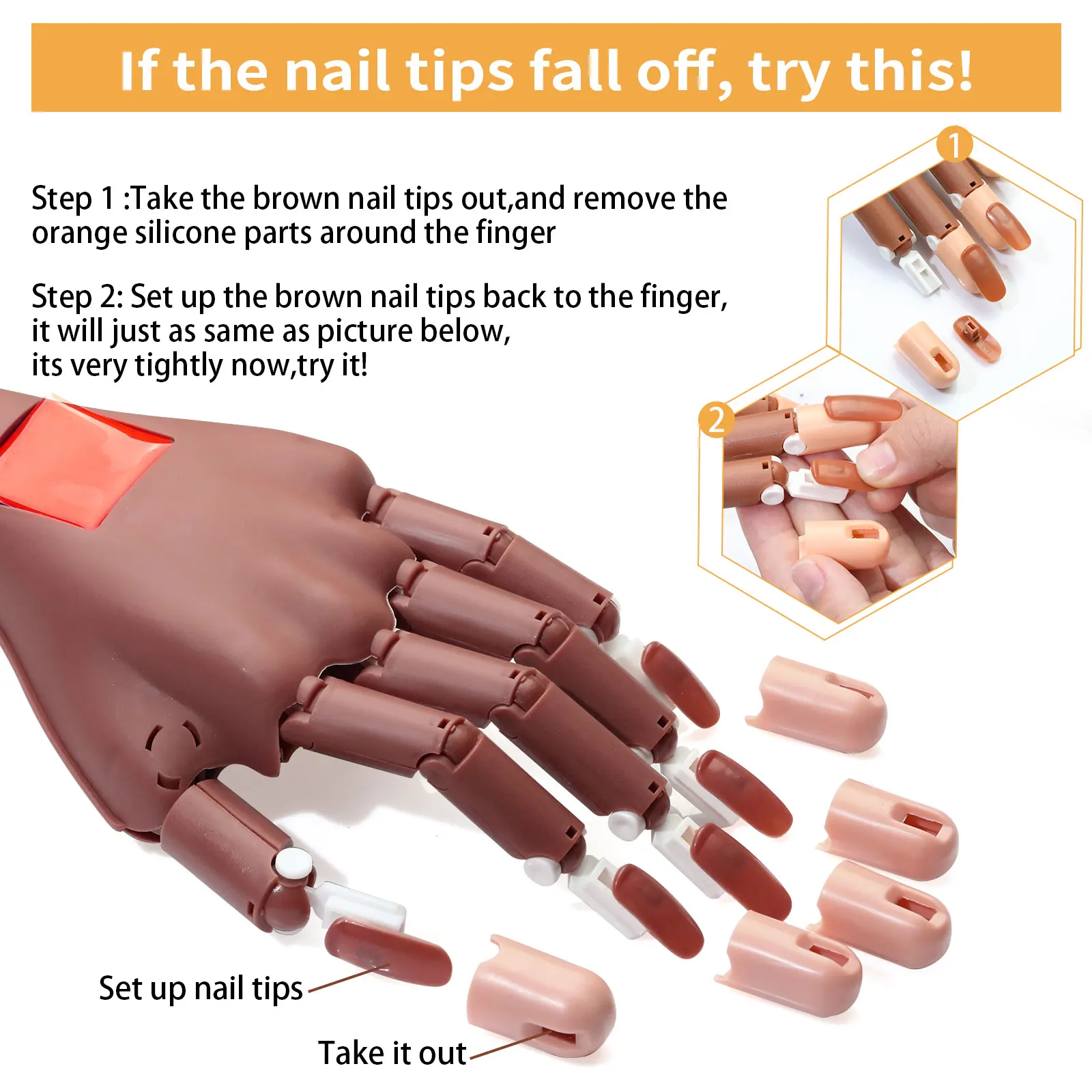 네일 아트 연습 핸드 매니큐어 연습 손가락 아크릴 네일 팁 100pcs 가짜 손톱 네일 훈련 장비 도구