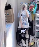 raf zara women 2024，vetement femme，stitch，tee shirt femme，y2k Vêtements japonais à manches longues pour femmes, Économie à manches courtes, Vêtements pour femmes, Kawaii, Printemps, Été, Années 2000, Y2K 2