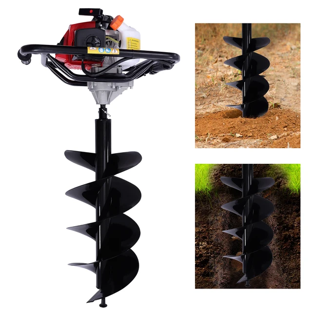 JACKCHEN Electric Post-Hole Digger With StoraBag, Earth Auger Drill 6 Inch With 4 Inch Auger Bit Earth Auger With Carry Bag