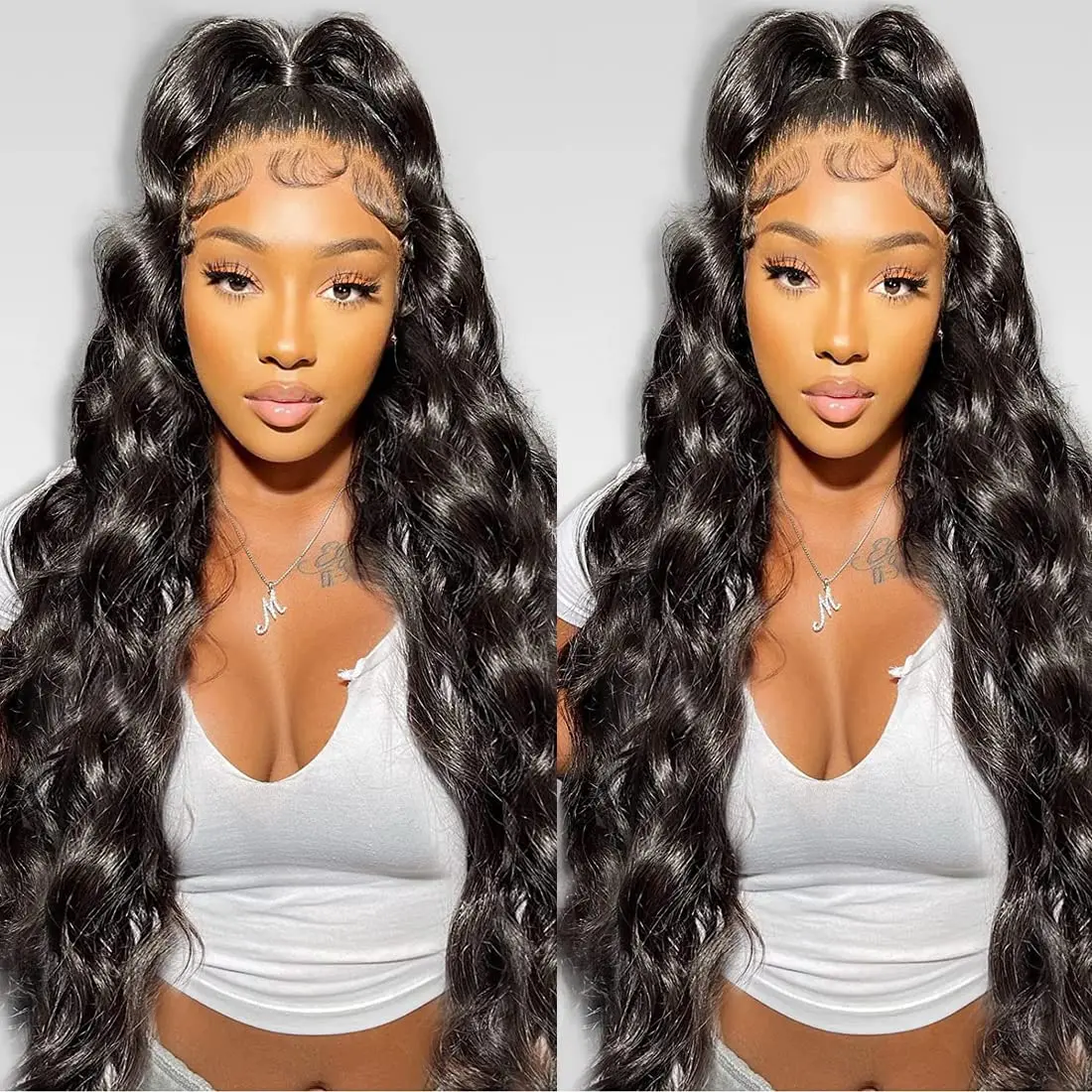 

Millionaire Queen 13x6 HD Transparent Front Wigs 180% Density 100% Human Hair Body Wave Glueless Wigs Human for Black Women