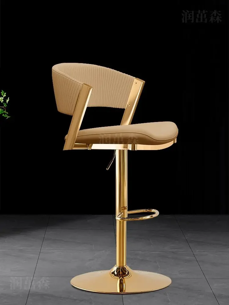 High-end Light Luxury Bar High Chair Bar Counter Cash Register Swivel Chair Home Island Stylish Swivel Lift