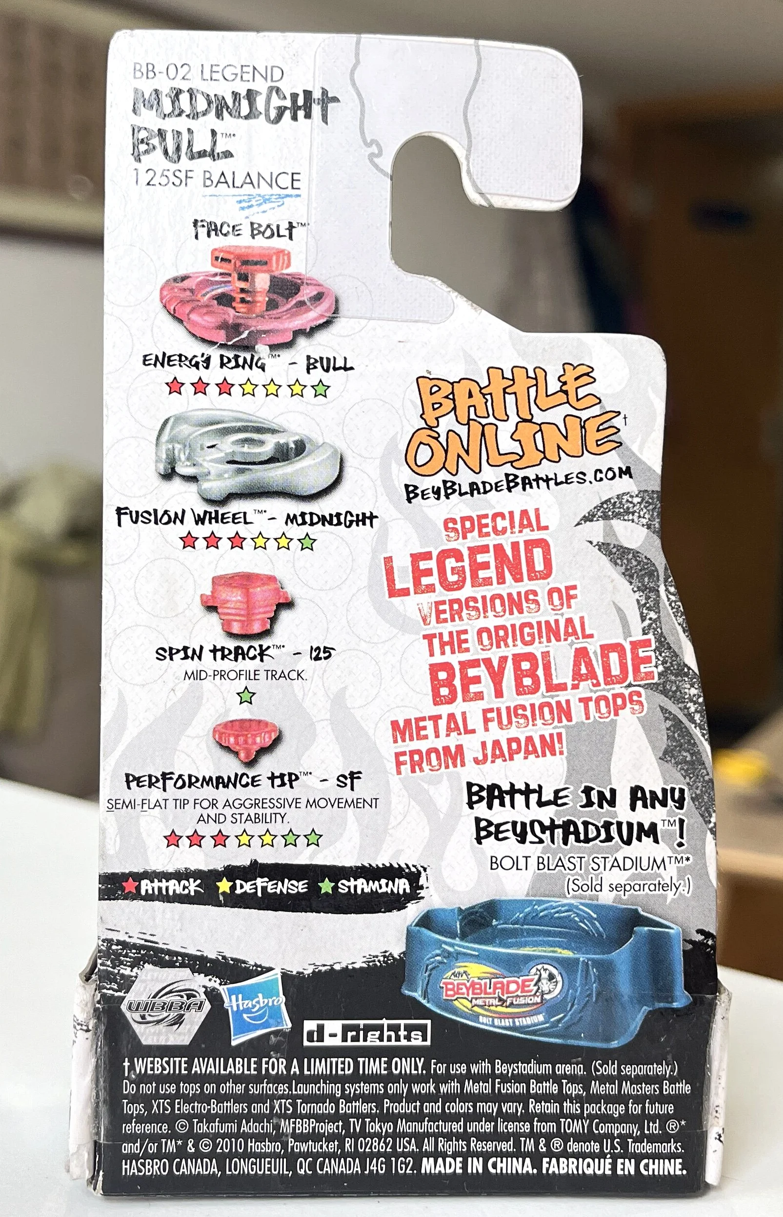 BEYBLADE 미드나이트 불 BB-02, 125SF