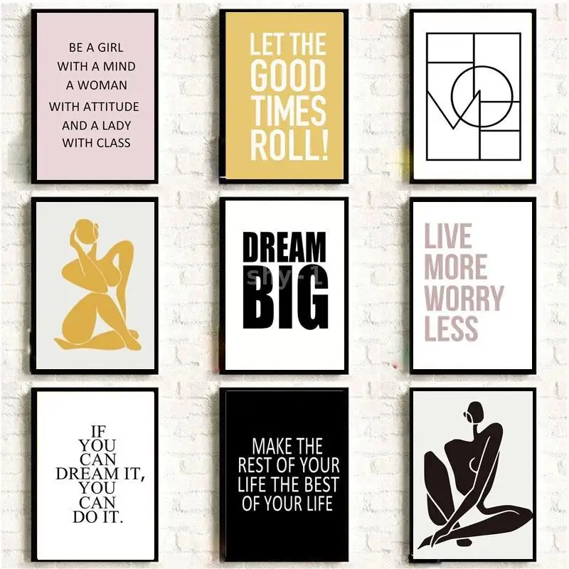 

Вдохновляющие цитаты на холсте в скандинавском стиле настенные постеры и принты для декора гостиной