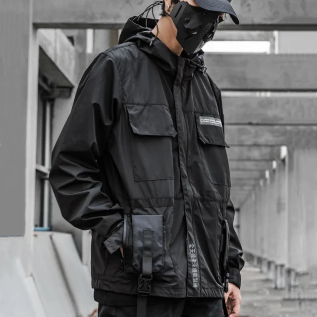 Reflective Patch Multi Pocket Hooded Jacket 3