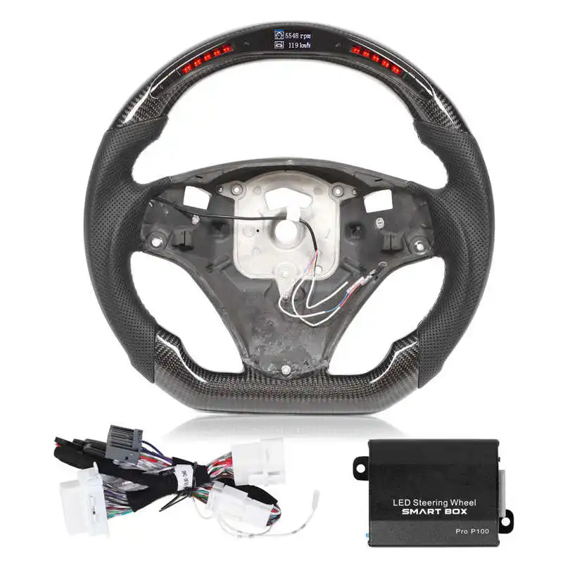 Carbon Fiber LED Display Shift Lights Steering Wheel Replacement for