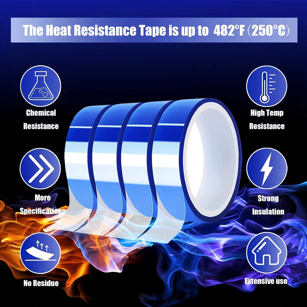 승화 인쇄용 2/4개 열전달 테이프, 고온 내성 접착식 핫 프레스 테이프, 비닐 및 실링용 잔여물 없는 테이프