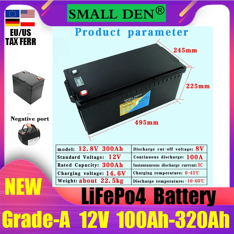 

New 12V 300ah A grade Lifepo4 Battery 100ah-320ah Battery Pack RV Camping Car Golf Car Battery Off road Outdoor Solar Energy