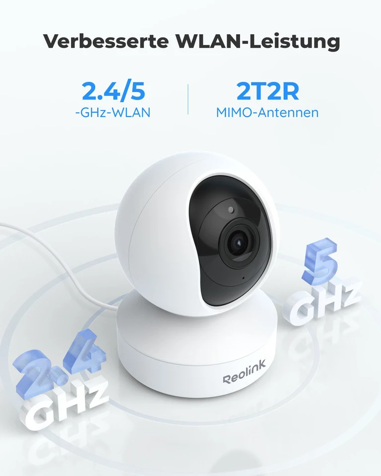 REOLINK E1 Pro Indoor Security Camera 2-Pack - 5MP 360°, Person/Pet/Baby Cry Detection, Dual-Band WiFi, Local Storage