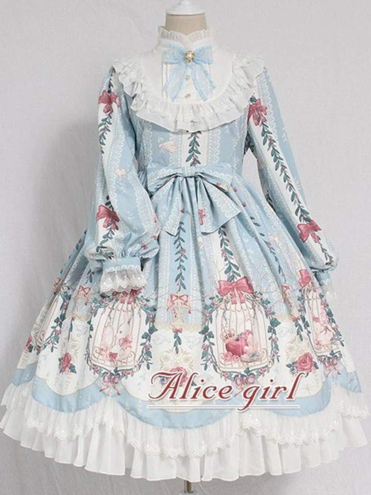 

Японское платье в стиле Лолиты Kawai, винтажное кожаное платье в стиле Питер Пэн с воротником и бантом, клубничное платье в стиле принцессы, женское платье