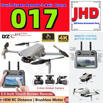 JHD per 2025 Nuovo LYZRC 017 GPS Drone Professionale Con Telecamera 4K HD Touch Screen 3 Assi Gimbal EIS Anti-Shake FPV Pieghevole Dron