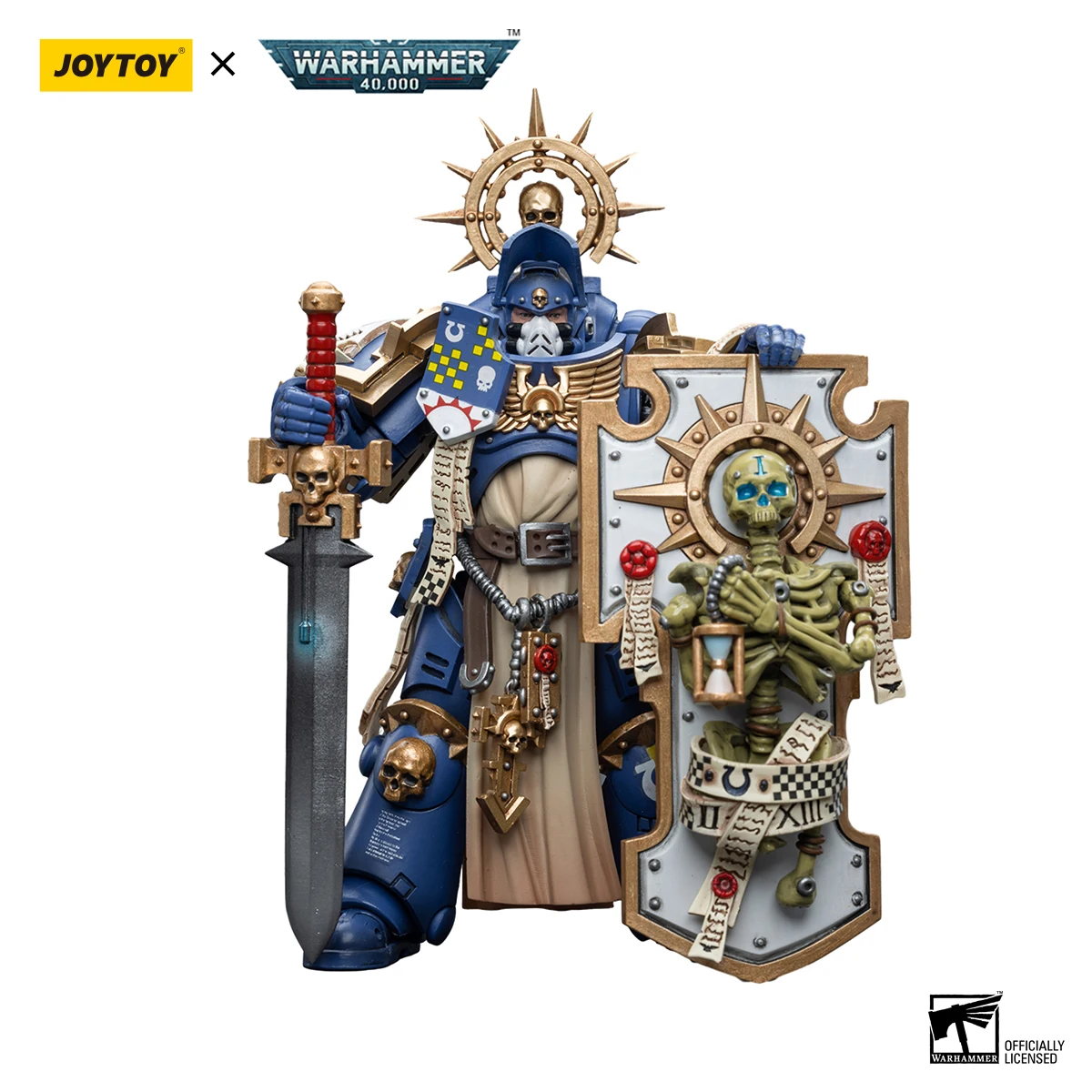 

JOYTOY Warhammer 40k 1/18 Action Figures Anime Ultramarines Primaris Captain with Relic Shield and Power Sword Model Toys