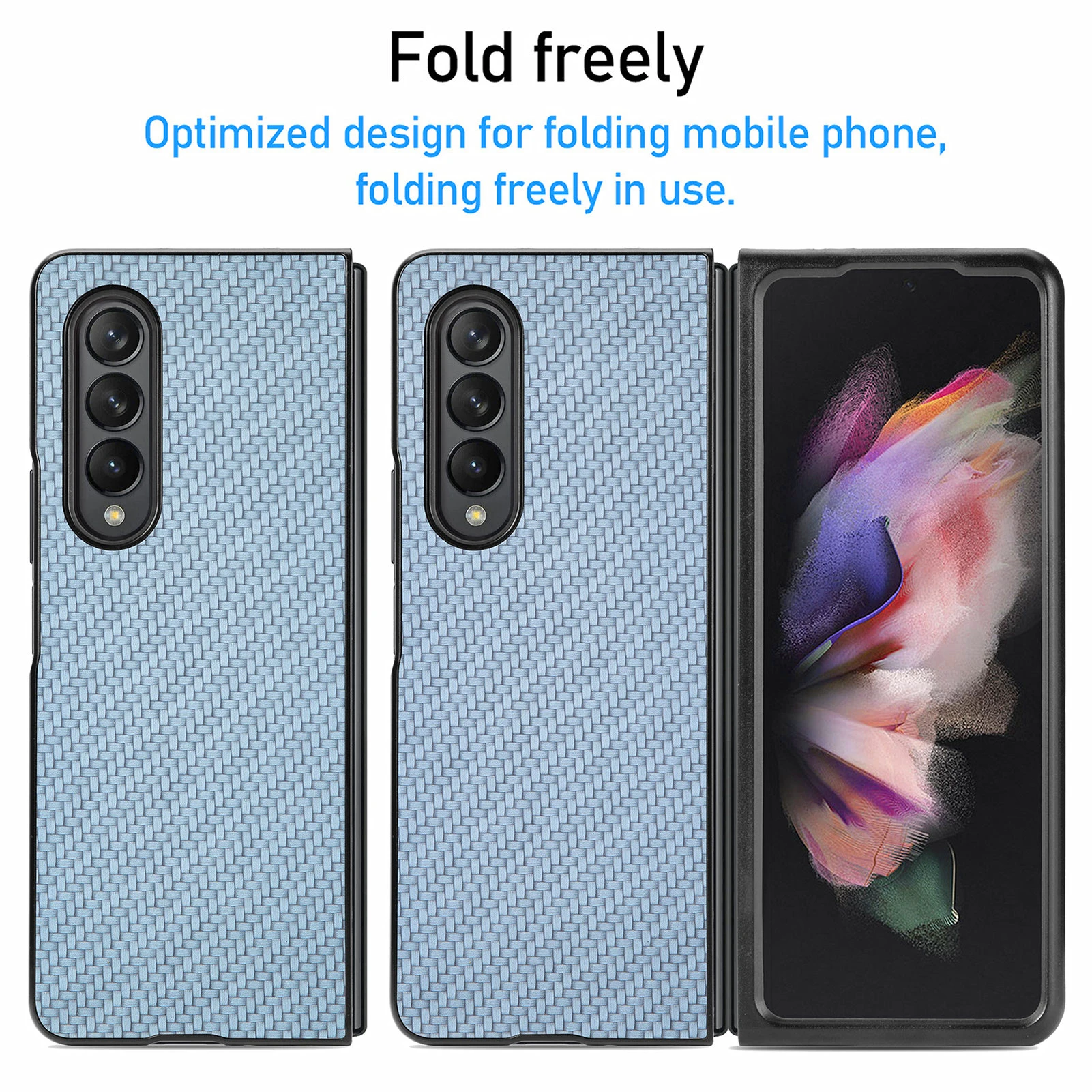 Precise Cutout Slim Carbon Fiber Case For Samsung Galaxy Z Fold4 Fold 4 5G Fold3 Fold2 Fold 3 2 Dust Proof Phone Bag
