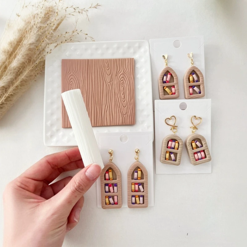 Wood Grain Texture Roller for Soft Pottery and Clay Earrings