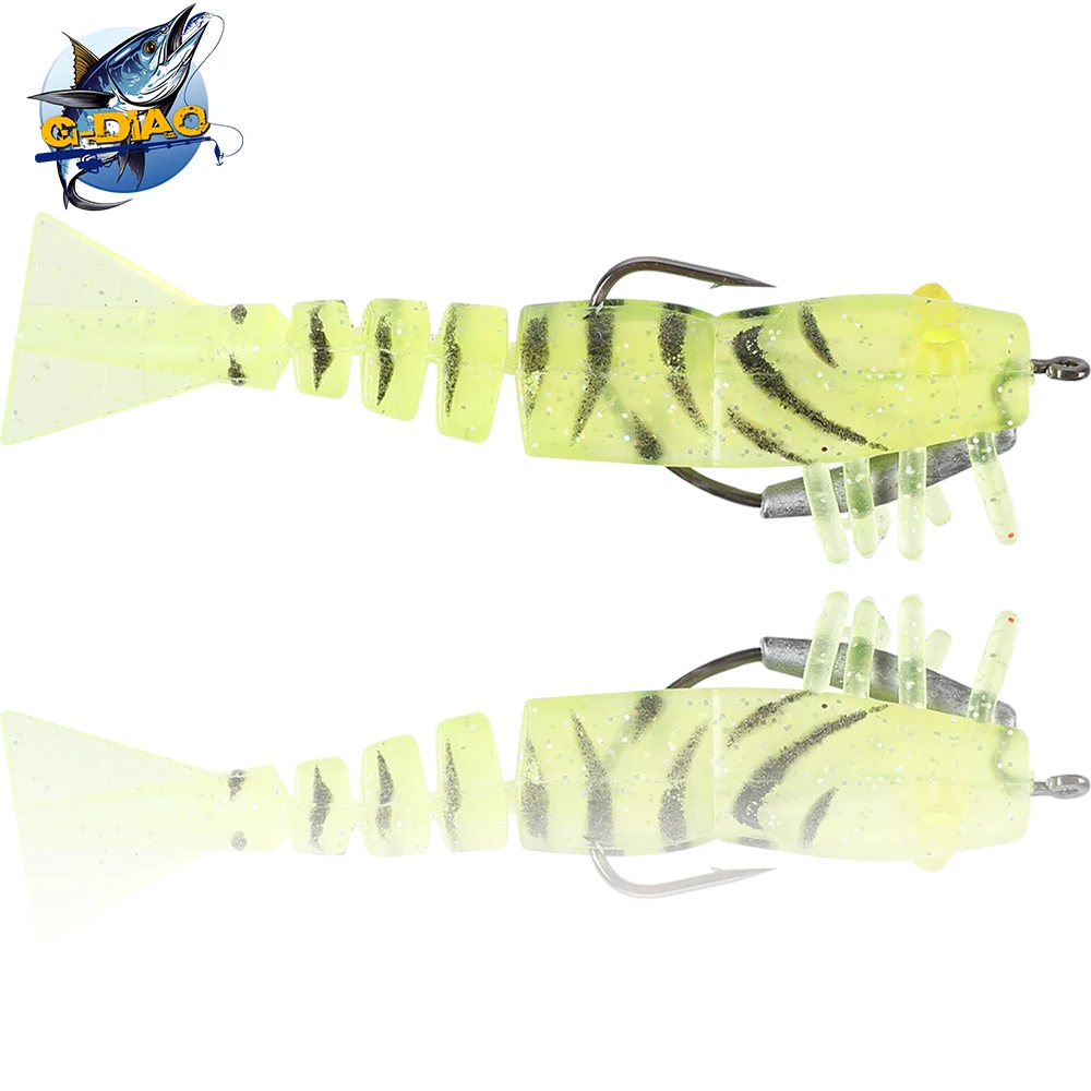 

G-DIAO-Soft Silicone Shrimp Lure, Artificial Luminous Shrimp, Fishing Accessories, Fishing Goods, Bass Trout, 1Pc