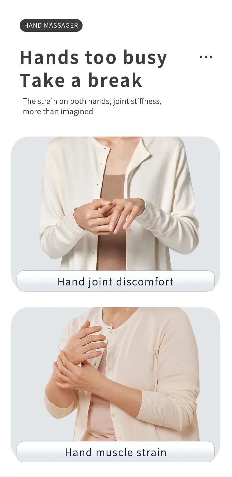 Hand Massager with Airbag Compression Electric Wrist Palm Finger Massage Machine