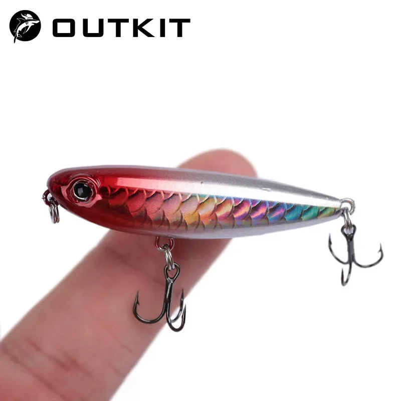 OUTKIT 5 cm 2,8 g schwimmender Bleistift-Angelköder oben Wasserhunde Hartköder Köder Wobbler Künstlicher harter Köder Angelgerät Pesca