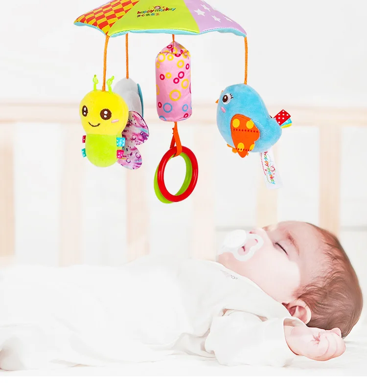 Baby Toy 0-1 Year Old Rotatable Animal Bed Hanging Bed Bell Newborn Cart Wind Bell Pendant Rattle Toy