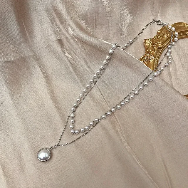 Collier Double couche étoile lune pour femmes, couleur argent, breloque délicate en Zircon, chaîne ras du cou en acier inoxydable, bijoux, nouvelle mode
