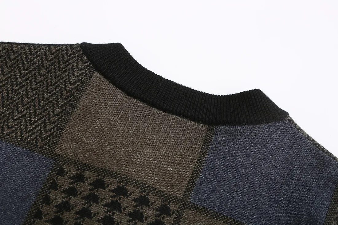 Men's Long Cardigan Thickened Sweater Autumn Stand Collar Knit Sweater Coat