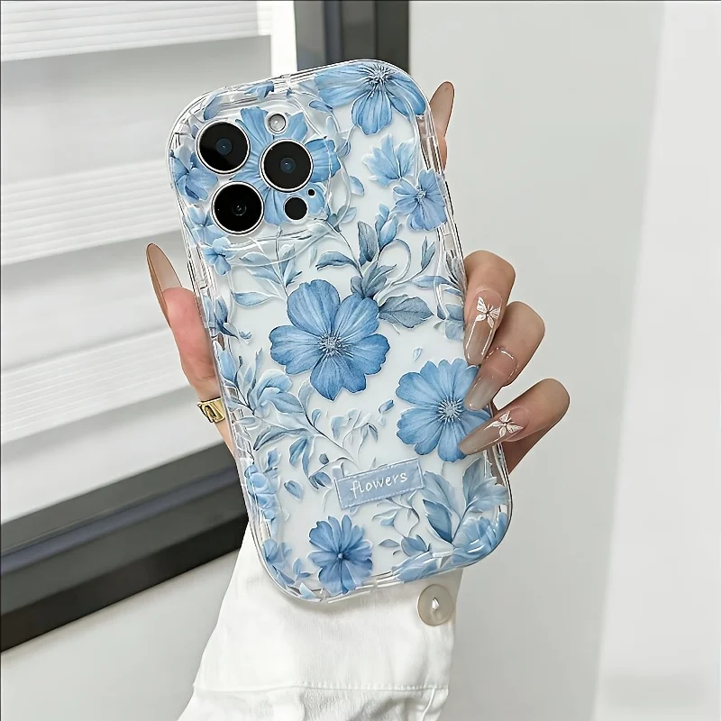 Elegant Sweet Blue Floral Phone Case Cover