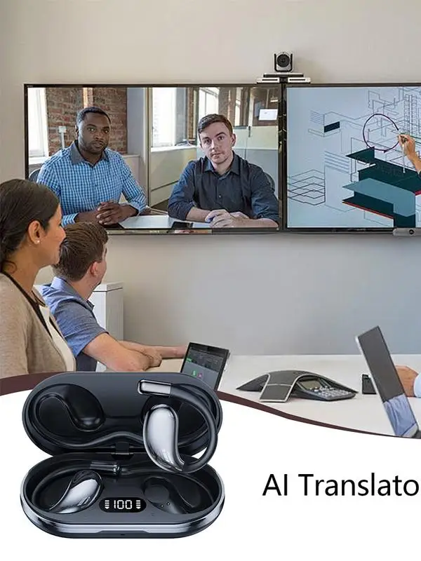 Language Translator Earbud 144 Languages AI Instant Smart Voice Real Time for Travel Business Study