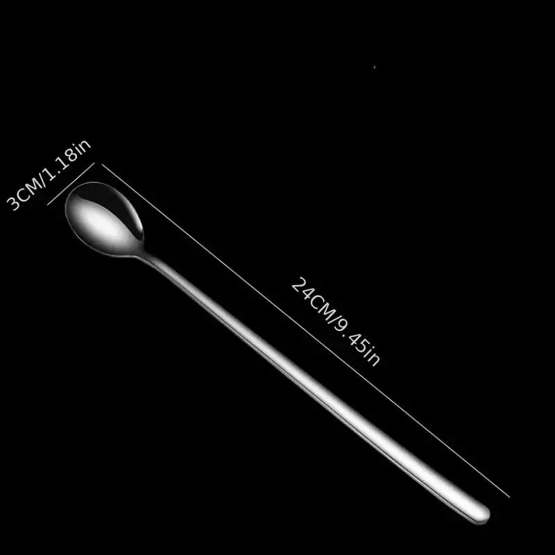 5pcs 304 Stainless Steel Spoons Ice Cream Spoons Long Handle Coffee Stirring Kitchen Utensils stainless steel spoon