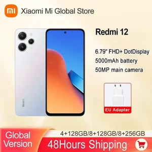 Смартфон Xiaomi Redmi 12, MediaTek Helio G88 Core, AI камера 50 МП, стеклянная задняя крышка премиум-класса, аккумулятор 5000 мАч