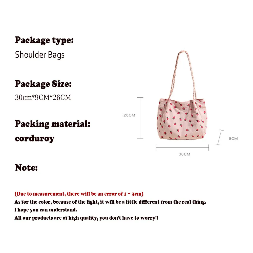 Umhängetasche mit großem Fassungsvermögen für Reisen, Cord-Handtasche, vielseitige Schultertasche, Damen-Einkaufstasche, Pendler-Notebook-Schultasche, neu – Detail 3