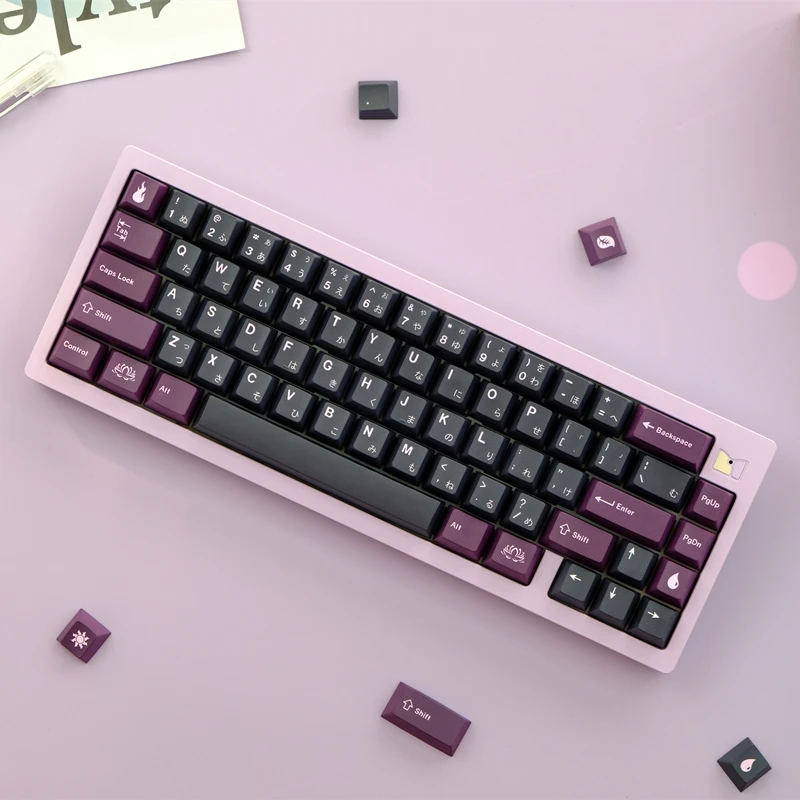 Gmk Black Lotus Keycaps Grupo Cereja Caps Perfil Chave Sublimação de Dye Pbt Interruptor mx 61 64 68 75 87 104 911 Chaves - Imagem 6