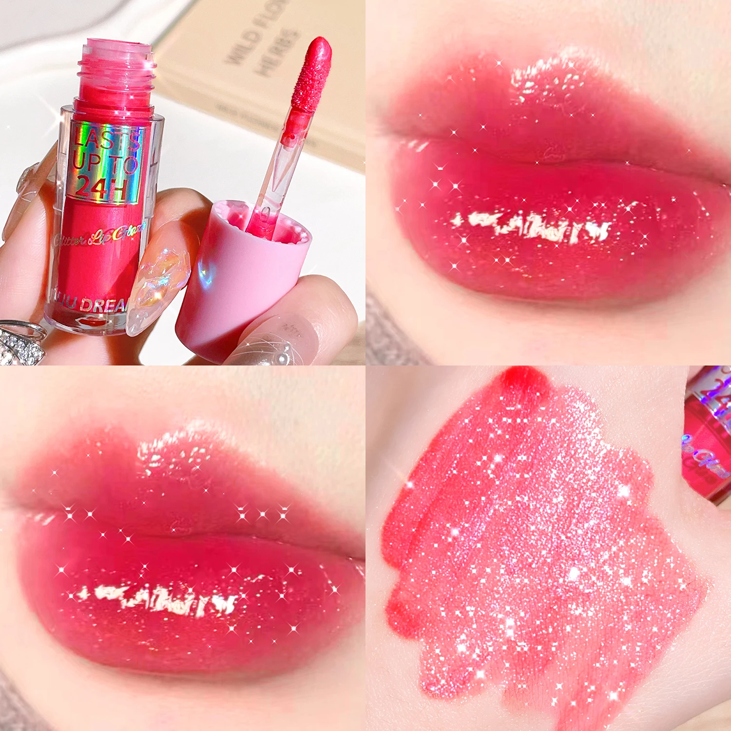 Long-lasting Glitter Lip Glaze Waterproof Liquid Lipstick Lip Tint_voghion.com