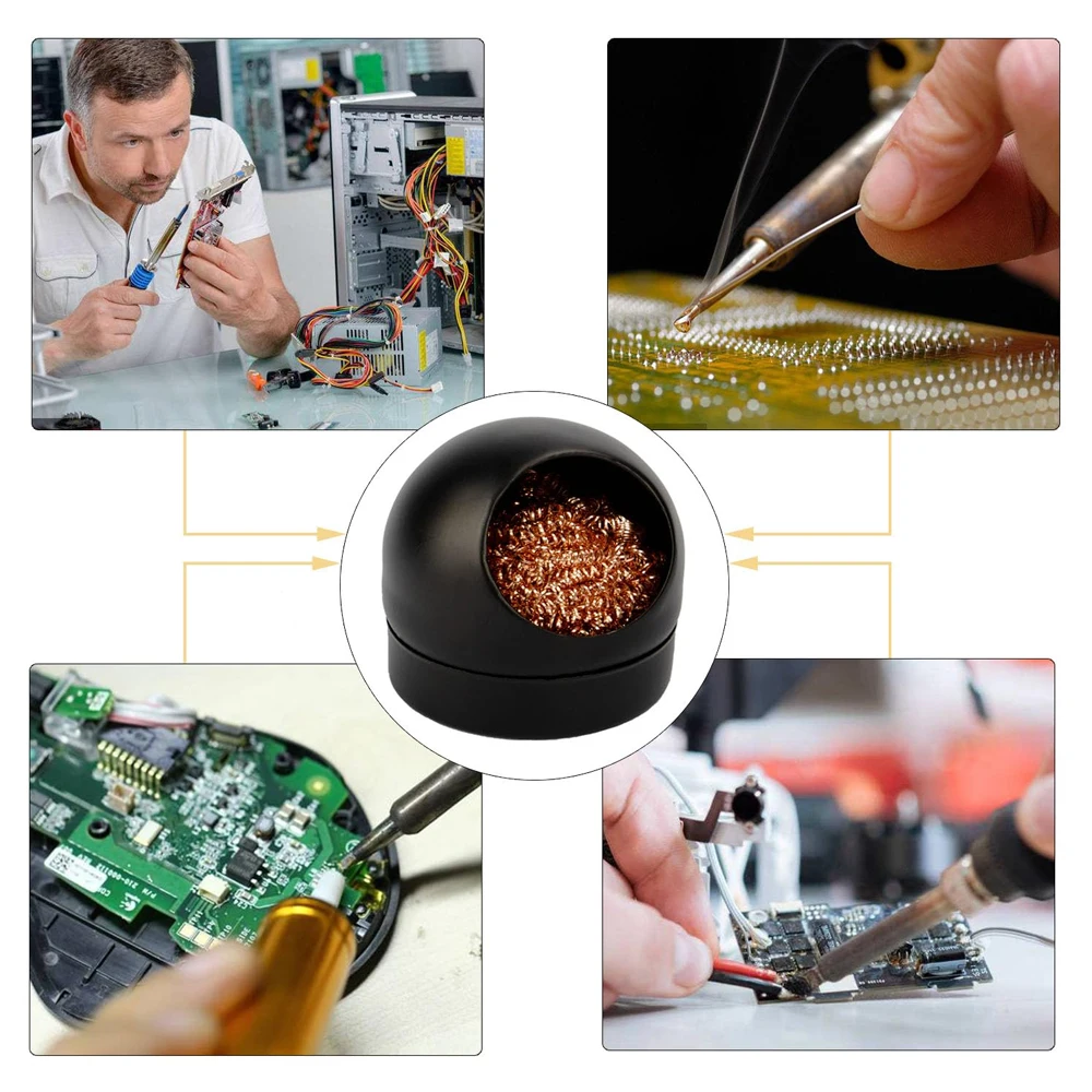 Soldering Iron Tip Cleaner Desoldering Cleaning Ball Metal Wire Stand Steel Ball Tin Remover Welding Mesh Filter
