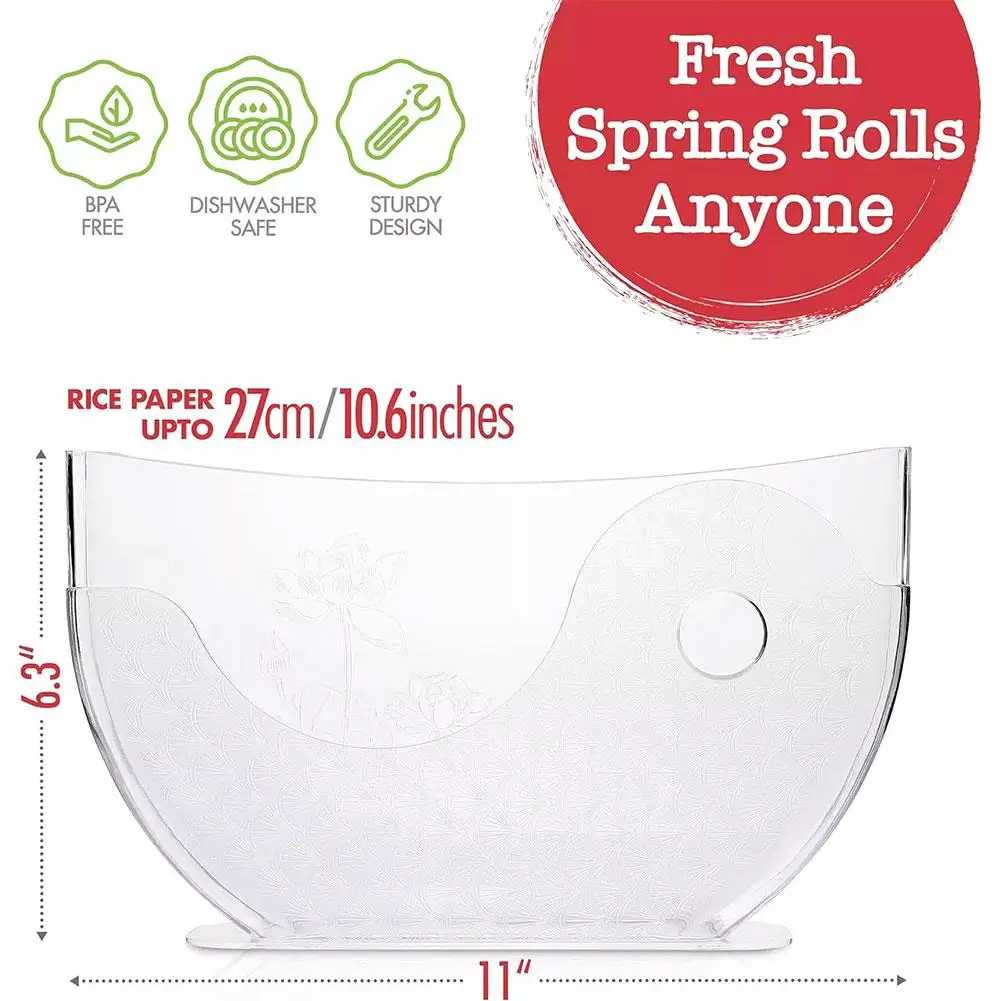 High-end Rice Paper Wrappers Spring Roll Water Bowl Rice Paper Water Holder Vietnamese Pie Crust Box Creative Kitchen Tools