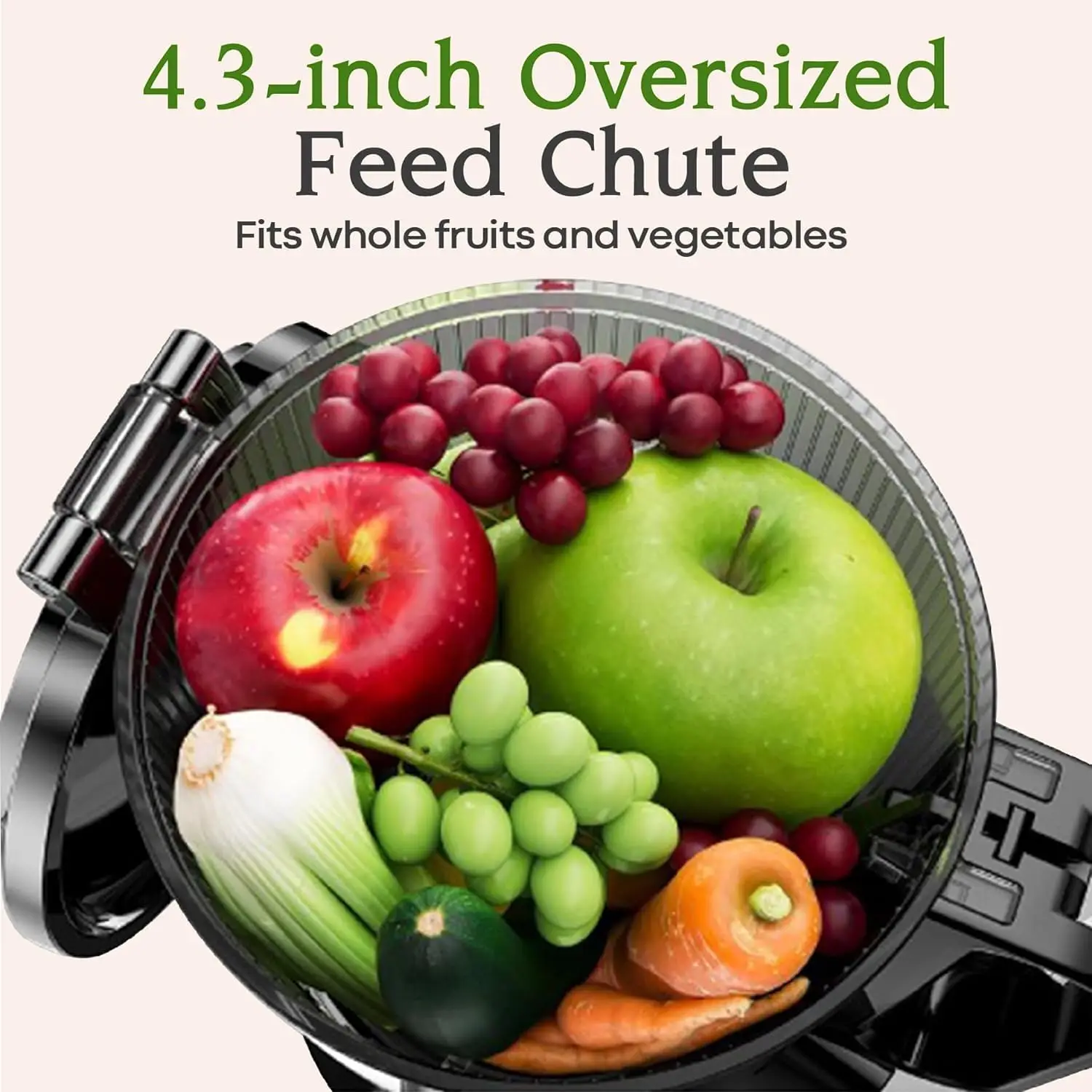 Large Feed Chute Fit Whole Fruits Vegetables, Slow Juicer with 2 Auger 5