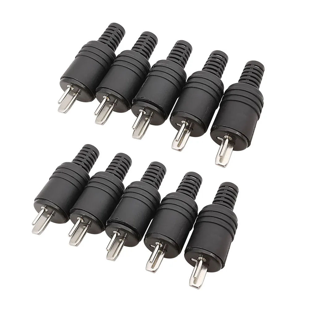 2/5/10Pcs 2Pin DIN Lautsprecher Stecker HiFi Stecker Schraube Terminals Stecker Power Audio Lampe Signal stecker Adapter Schwarz – Detail 2