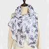 Supply European and American Style Skull Printing Large Size Silk Scarf Sunscreen Shawl 4