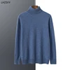 Autumn Winter New 100% Cashmere Sweater Men's turtleneck  Turtlenecks Knit Pullovers Youth Loose Warm Business Casual Solid Top 5
