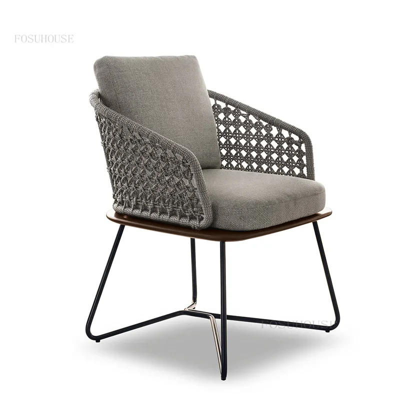 Waterproof Apartment Leisure Living Room Sofas Outdoor Balcony Patio Rattan Sofa Sunscreen Homestay Restaurant Back Armchairs L