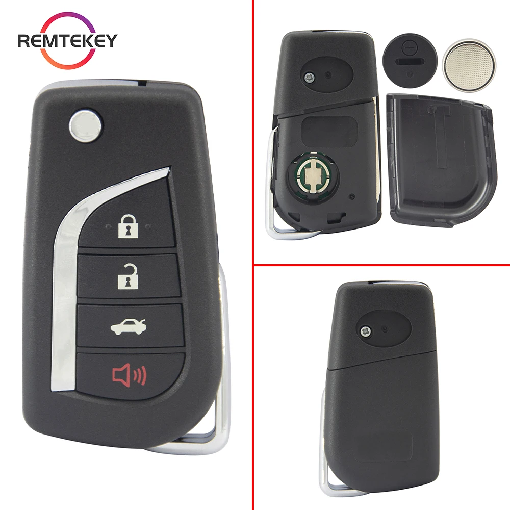 REMTEKEY Smart Flip Car Key Remote Control GQ43VT20T/HYQ12BFB/B41TA TOY43 Blade for Toyota Highlander Sienna Tacoma 2011-2013